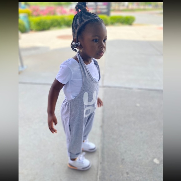 PatPat‎ kids toddler size 3T purple halter jumpsuit with white letters. NWT - Picture 4 of 4